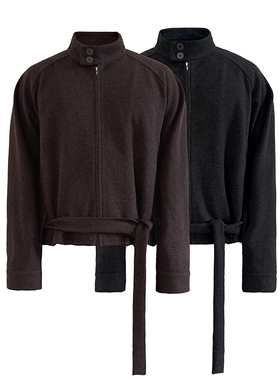 JCAESAR LACED JACKET 绑带插肩哈林顿夹克 高克重混纺毛料