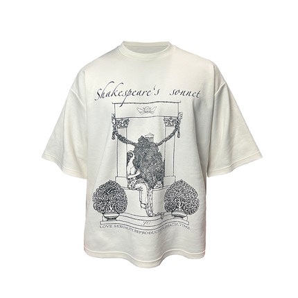 JCAESAR SHAKESPEARE 莎士比亚诗歌短袖 海岛棉300克重磅白色T恤