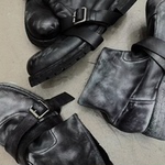 JCAESAR BOOTS做旧霜冻绑带工程师靴 固特异 阿根廷牛皮 真皮大底