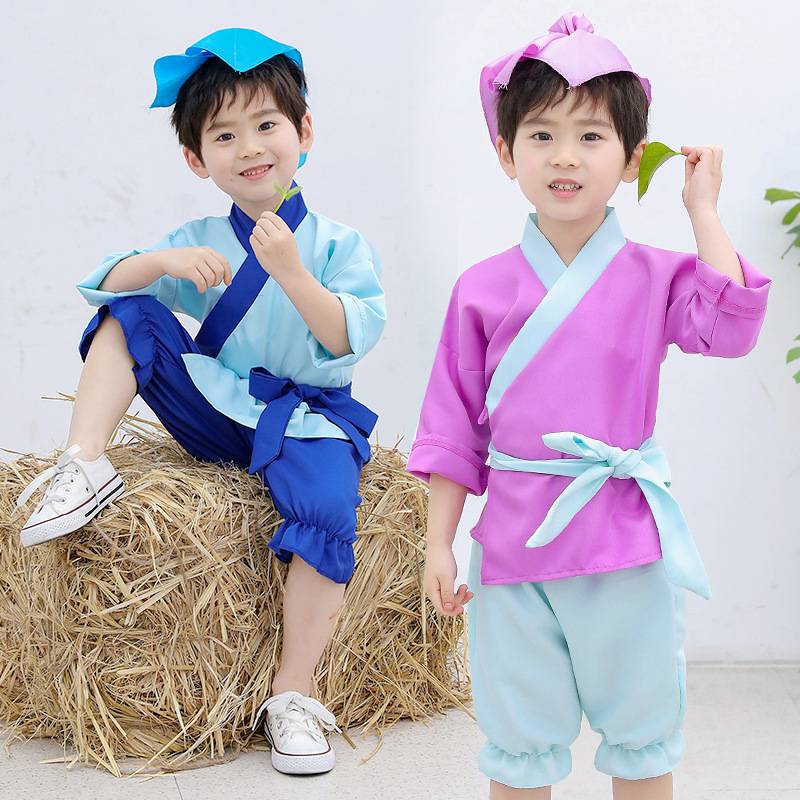 儿童汉服男童国学书童演出服古装