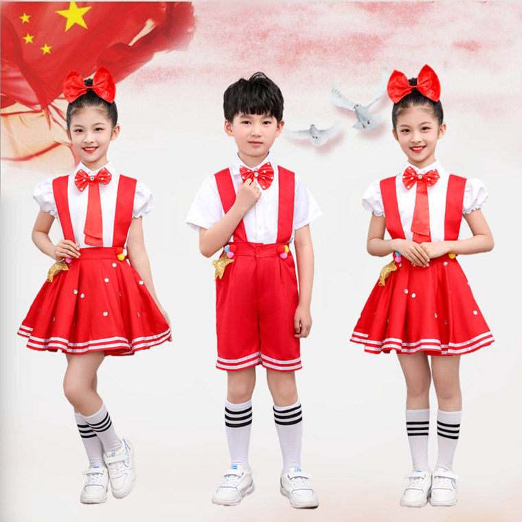 六一儿童合唱服演出服中小学生诗朗诵合唱表演服闪亮的小红星舞蹈