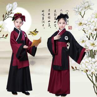 儿童古装汉服国学服装书童演出服幼儿弟子规三字经学童舞台表演服