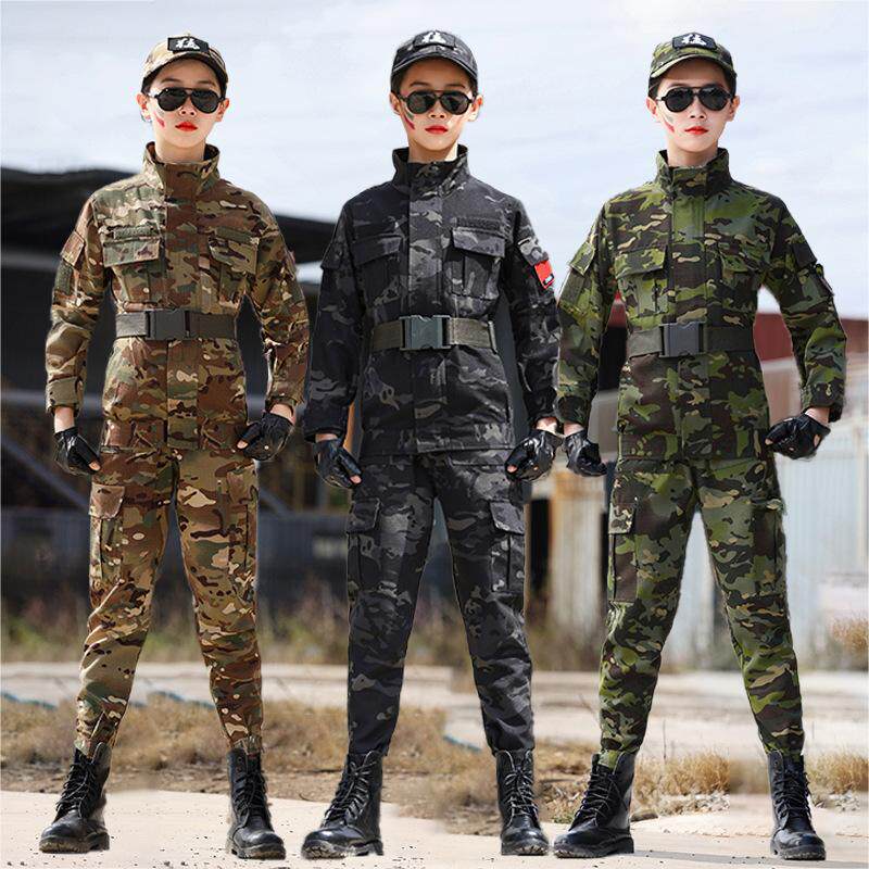 儿童迷彩服套装男女童军训特种兵