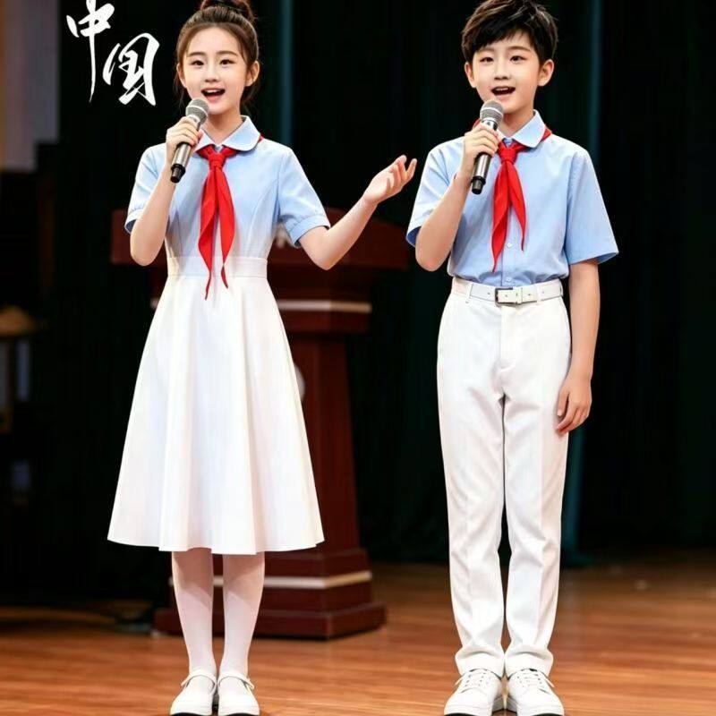 大合唱演出服|中小学生红领巾诗