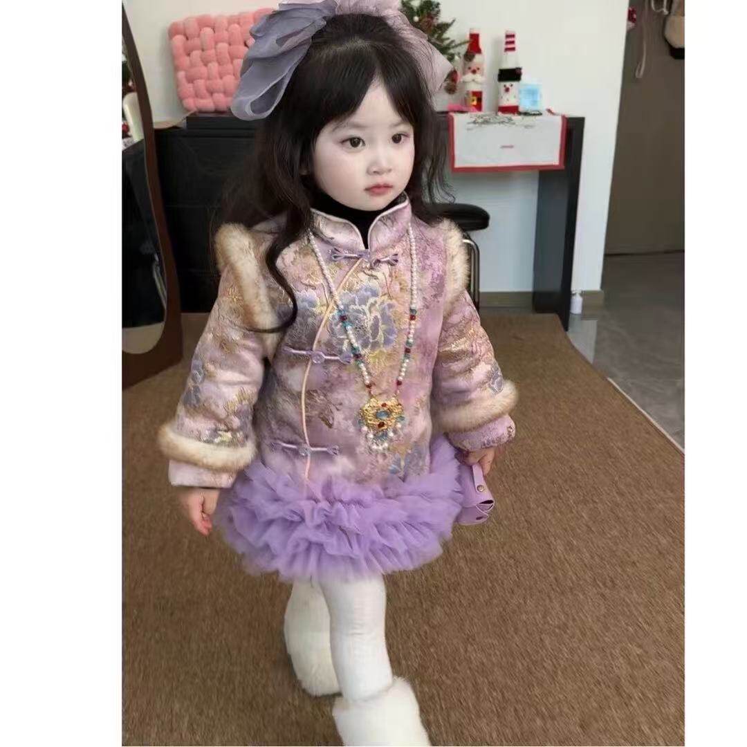 2025新款女童加绒加厚中式旗袍