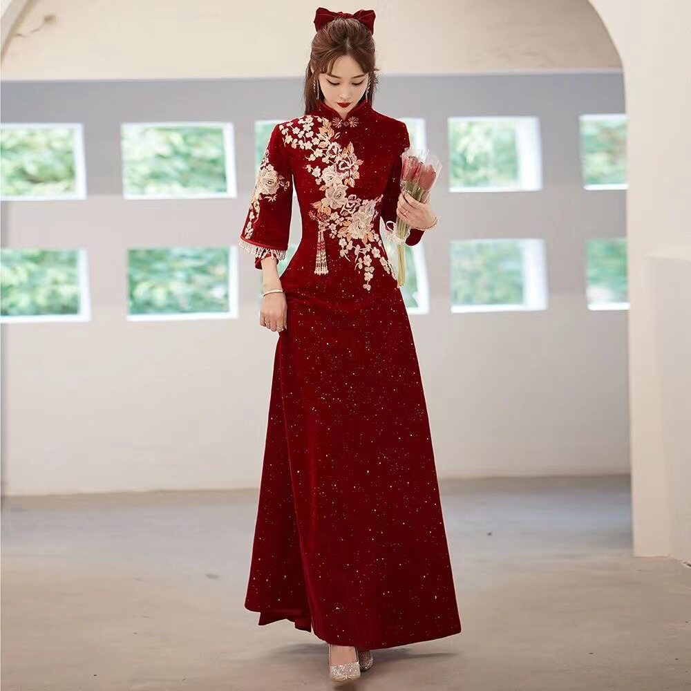 旗袍敬酒服新娘2026新款中式秀禾服结婚订婚礼服宴会优雅气质长款
