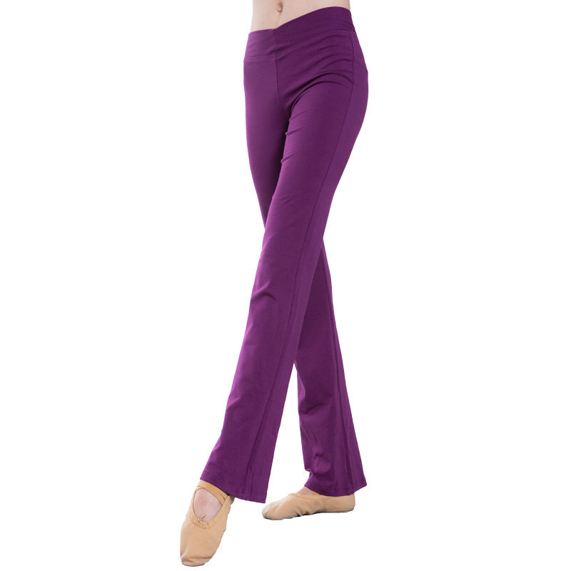 红舞鞋舞蹈女棉宽腰喇叭成人练功裤跳舞健美裤瑜伽健身运动考级