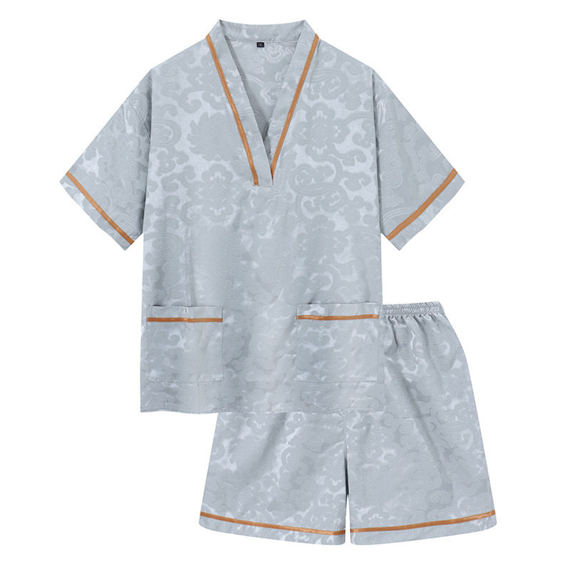 汗蒸服棉质提花女大码睡衣情侣款男洗浴采耳足疗桑拿服汗蒸衣服