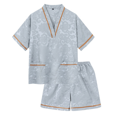 汗蒸服棉质提花女大码睡衣情侣款男洗浴采耳足疗桑拿服汗蒸衣服