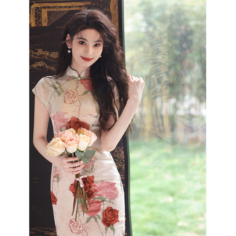 新中式旗袍夏季新款2026改良复古民国风年轻款气质高端连衣裙礼服