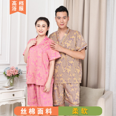 高档丝棉汗蒸服浴服桑拿服男女款浴衣吸汗透气浴室客人穿的衣服