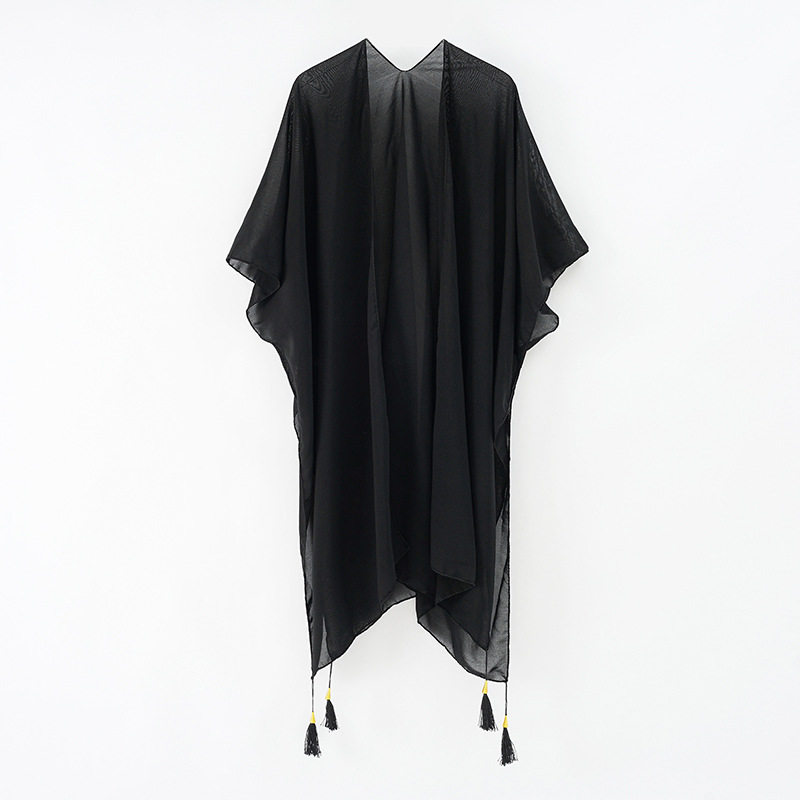 2026年春新款开衫女比基尼外套沙滩度假遮阳罩衫女士围巾披肩跨境