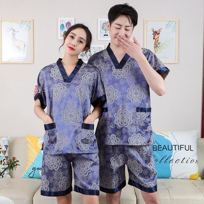 新款汗蒸服女情侣浴服男款大码足疗按摩桑拿洗浴中心浴衣熏蒸套装