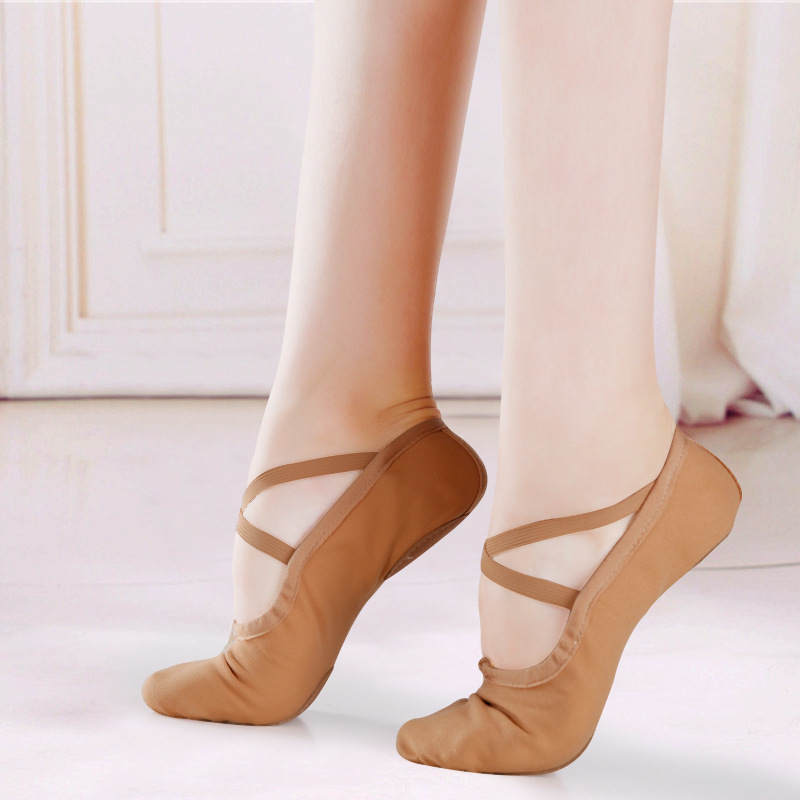 帕法伊红舞鞋儿童软底 成人男女式舞蹈鞋猫爪帆布芭蕾精品鞋1002F