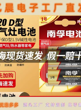 南孚1号电池大号一号碱性燃气灶热水器LR20手电筒收录机电池1粒价