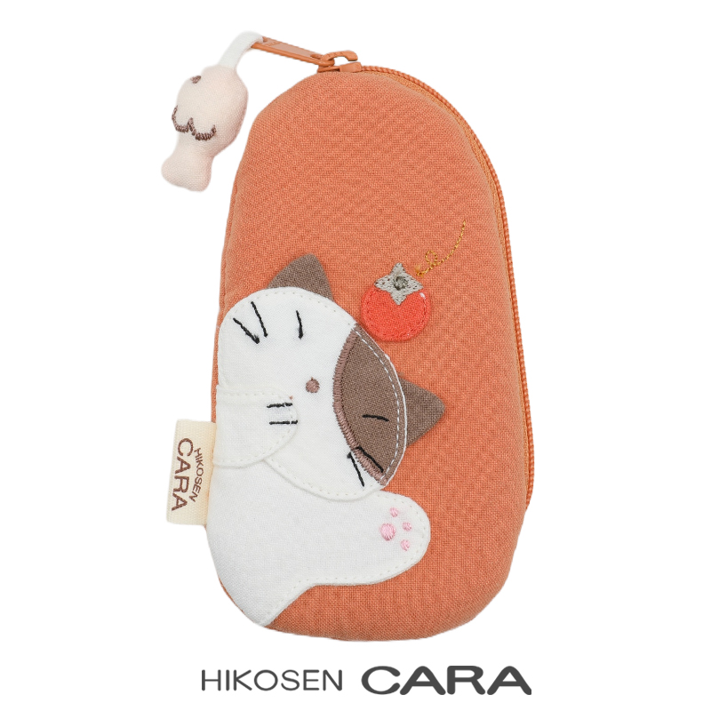 HIKOSEN CARA小Gon猫猫心想柿成硬币包多巴胺色帆布女零钱钥匙包