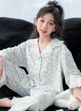女童睡衣秋冬季德绒长袖家居服