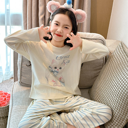 儿童德绒睡衣女童秋冬款