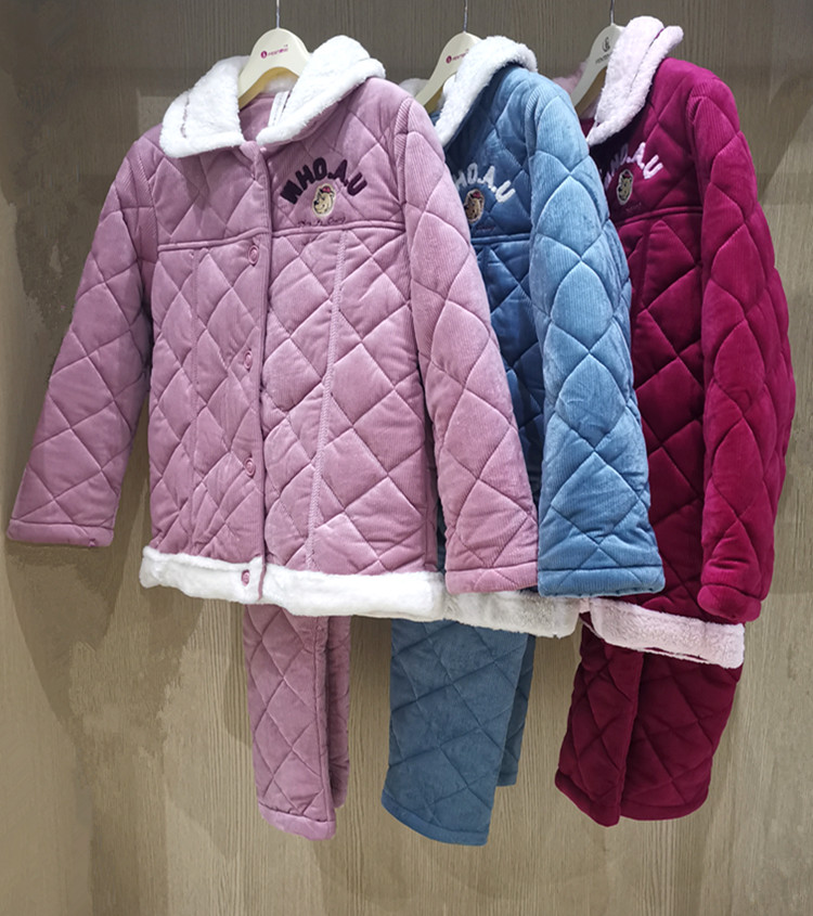 芬腾家居服冬季夹棉保暖套装