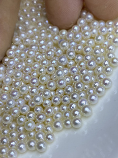 水之泪天然淡水ak珍珠裸珠颗粒散珠2-3-4mm近正圆基本无瑕强光diy