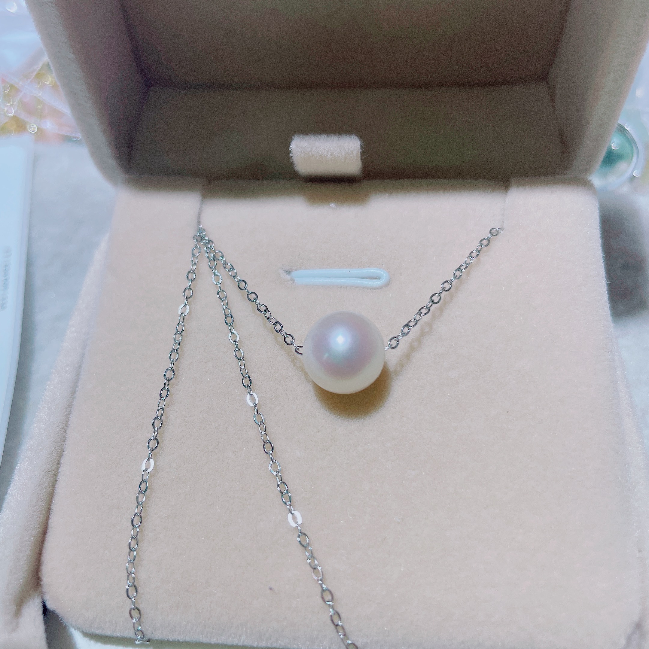 水之泪淡水珍珠项链银925银无暇
