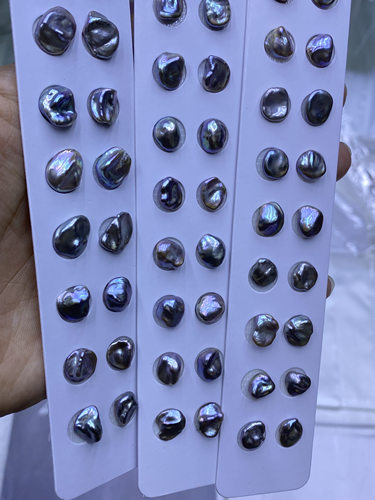 水之泪天然淡水珍珠碎银子散8-9mm辐照铂金灰色巴洛克不规则再生