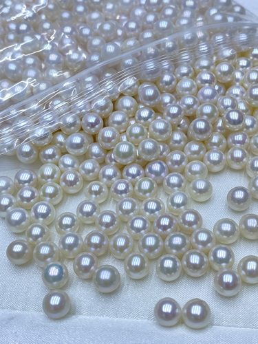 水之泪天然淡水无核散珍珠颗粒实卡8-9mm近正圆微微瑕强光丝滑diy