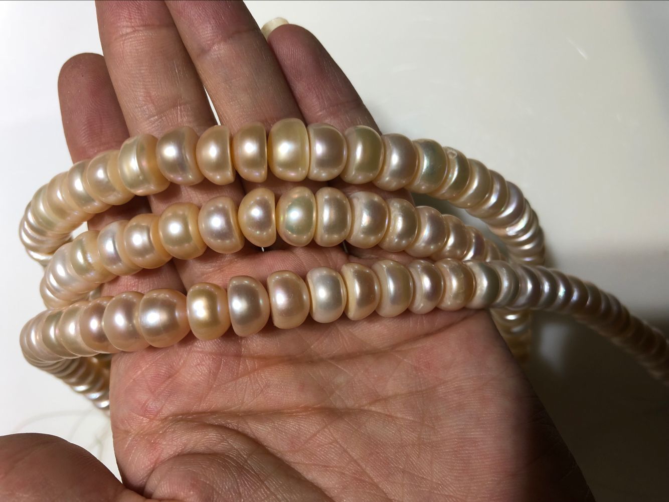 珍艺缘珠宝diy材料新货10-11mm天然淡水珍珠全孔散单颗面包馒头珠