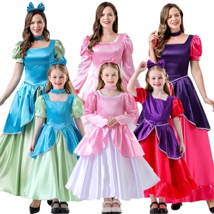 迪斯尼 后妈茶话会白雪公主长发灰姑娘大姐二姐继母演出cos亲子服