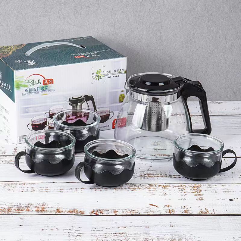 泡茶壶五件套耐热玻璃水具花茶壶整套茶具