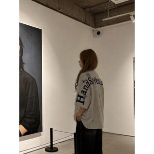 HandSeven国潮牌雪花字母刺绣t恤夏季设计感小众美式情侣短袖上衣