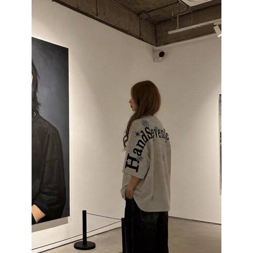 HandSeven短袖美式男女刺绣T恤