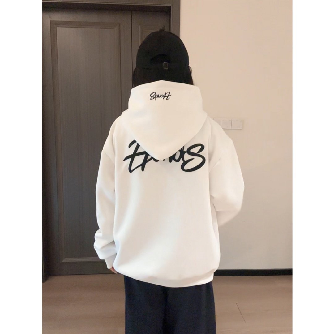 Handseven潮牌复古宽松刺绣卫衣