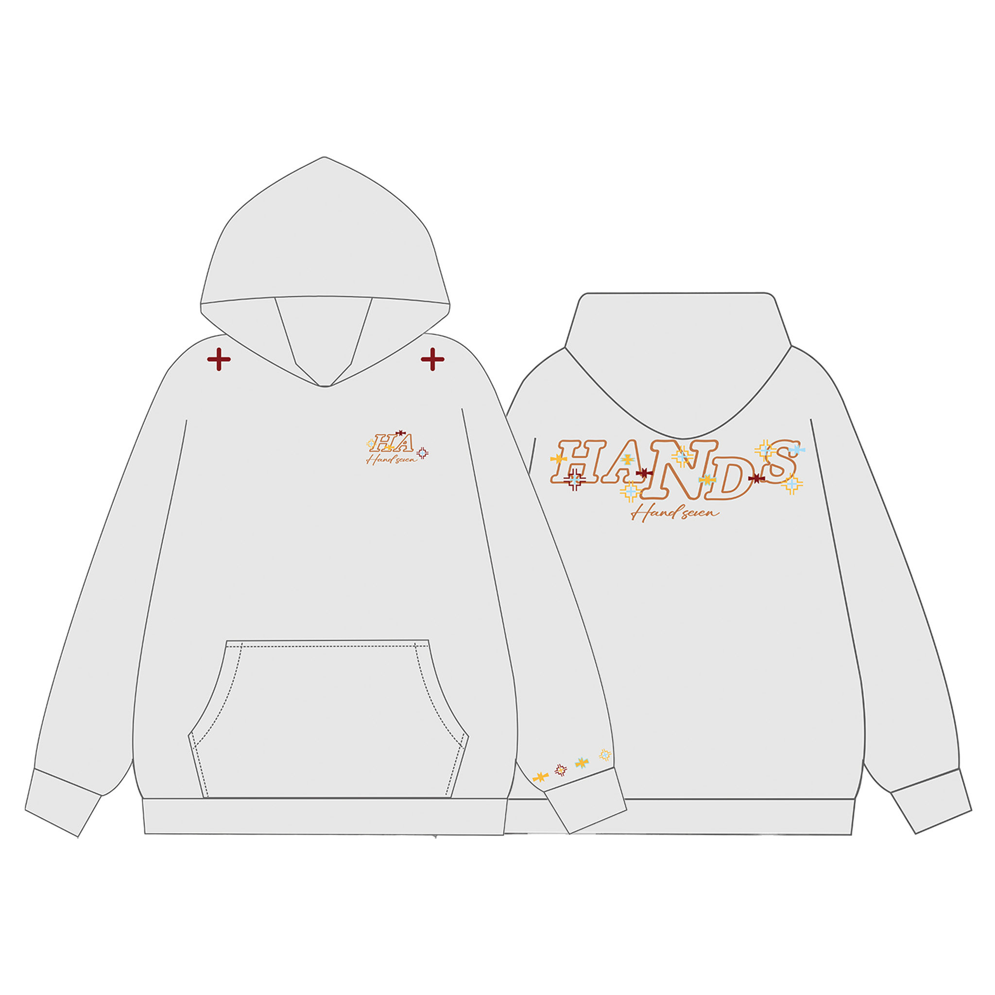 HandSeven美式宽松休闲连帽卫衣