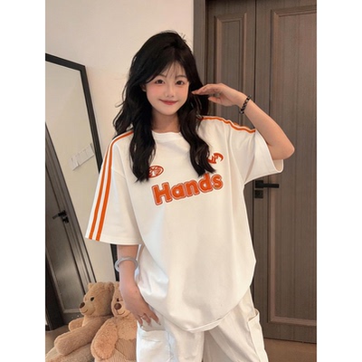 HandSeven短袖美式男女刺绣T恤