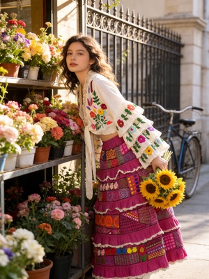 【法式浪漫】夏萨珑！花仙子清迈半裙棉质刺绣度假风田园夏2026新