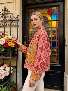 不周山物！法式小众秋冬克什米尔手工水煮羊毛异域风情外套春上新