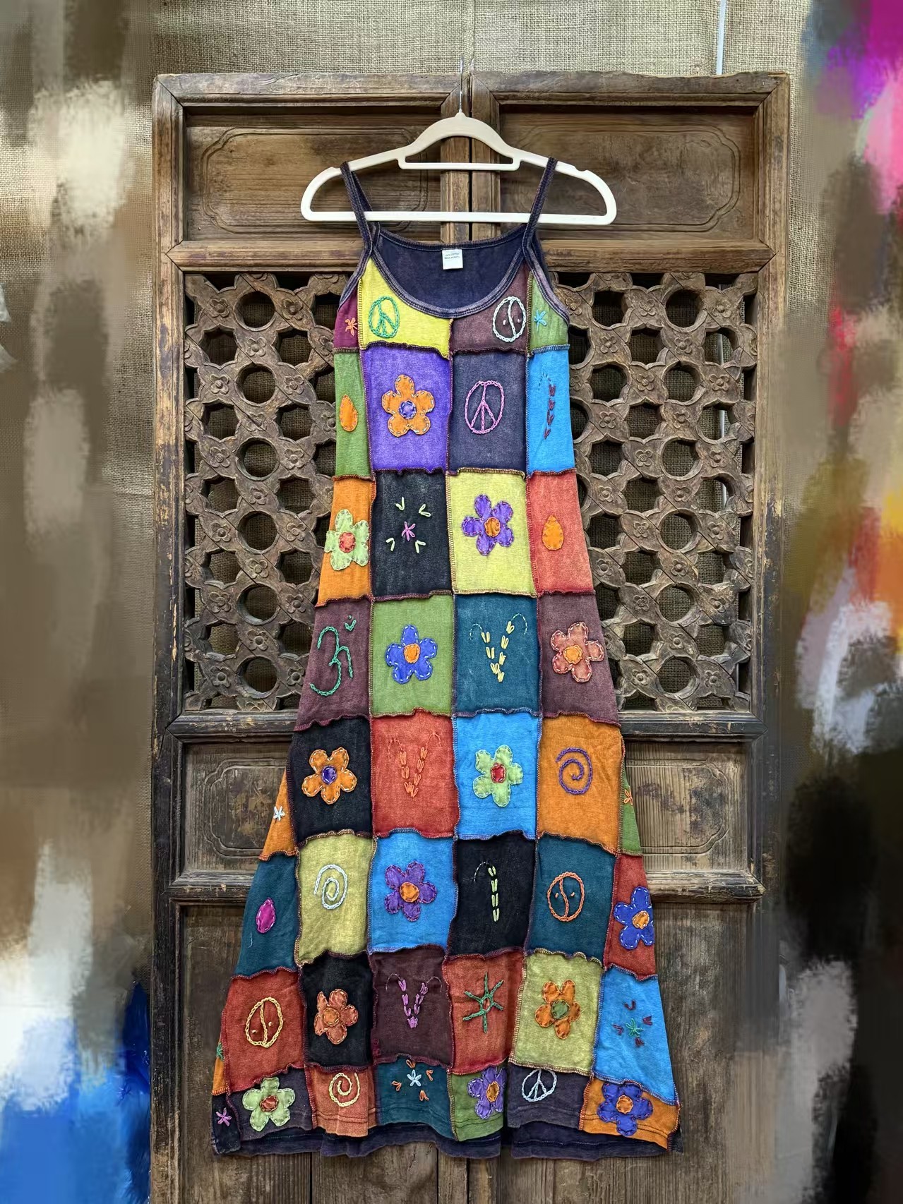 印度制嬉皮四季穿搭vintage古着孤品打底单穿纯棉扎染吊带背心裙,女装/女士精品,连衣裙,淘宝优惠券,粉丝福利购,淘宝优惠卷