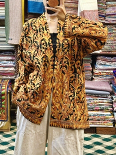 夏萨珑 小众秋冬克什米尔手工水煮羊毛异域风情外套 印度进口法式