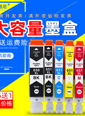 DAT适用佳能PGI-650 CLI-651墨盒MG5460 5560 6360 6660墨盒MG7560 MX726 MX926 IX6860 IP7260 IP8760油墨盒