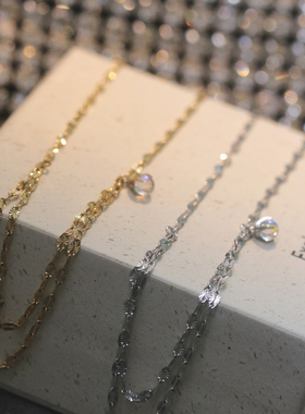 不掉色！泡沫银河星光链闪亮小灯泡精致项链镀18K金钛钢锁骨链