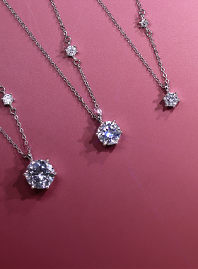 高端火彩六爪克拉小钻锁骨链锆石