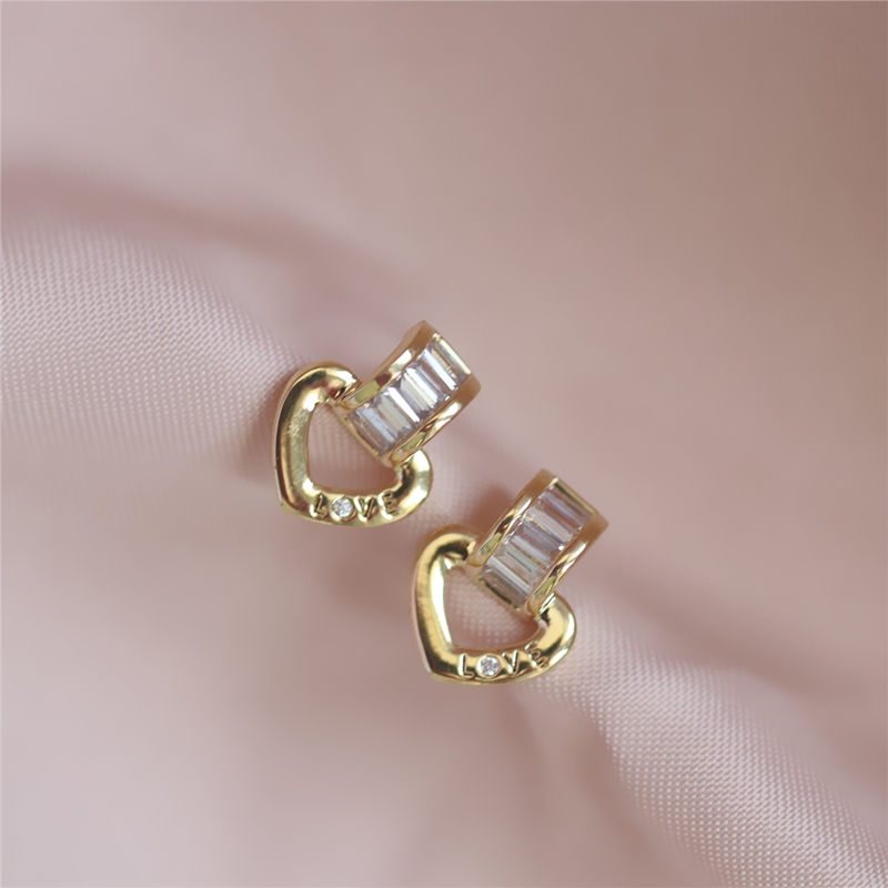 精工14k淡金色小巧风纯银针锆石