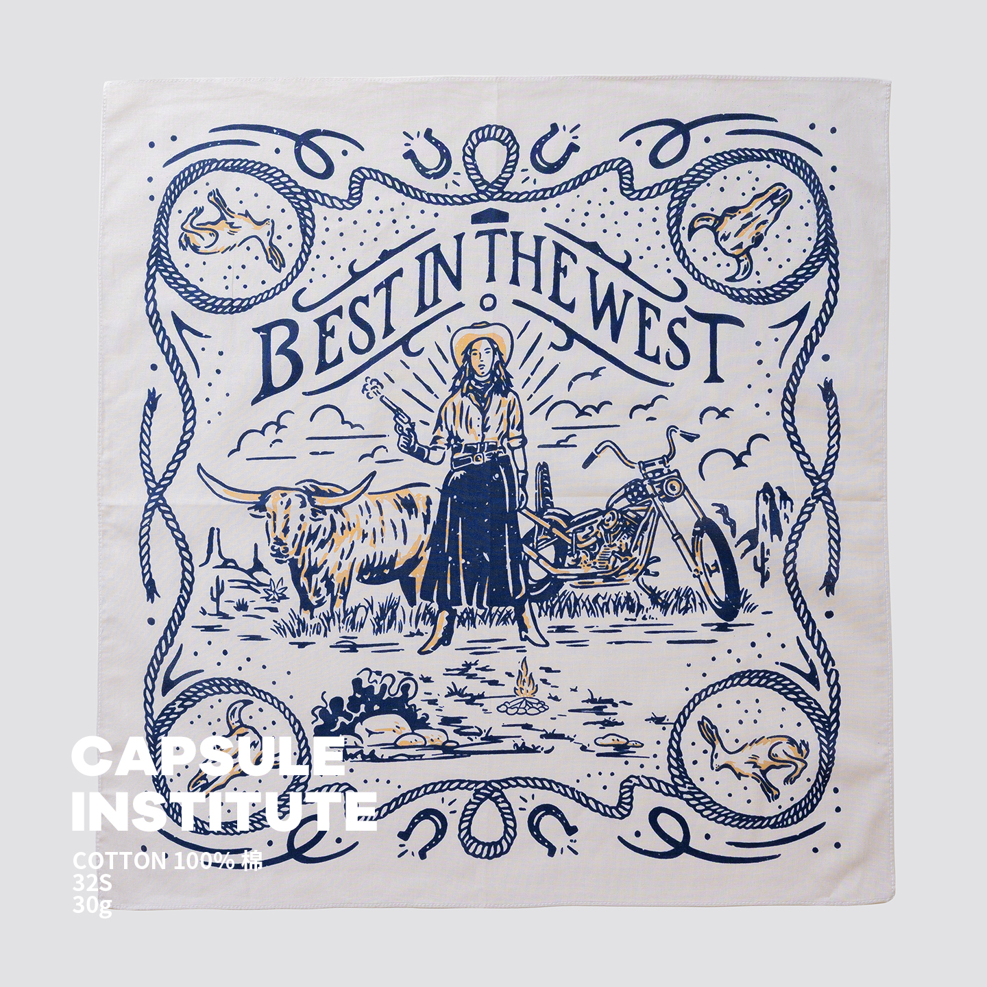 100%纯棉美式复古嘻哈街舞方巾