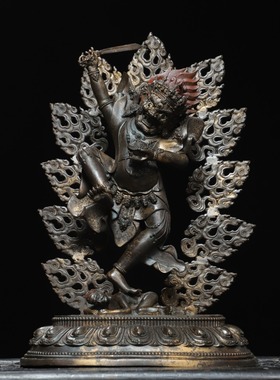 藏传密宗纯铜多杰雄登佛像藏式多杰雄天俱力寺庙家用佛堂供奉摆件