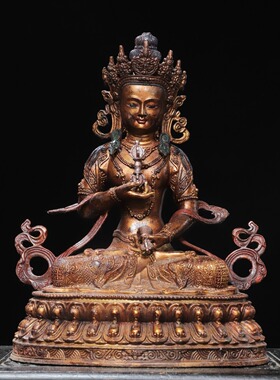 大号金刚萨埵黄铜鎏金菩萨泥金藏佛像家居佛堂供佛装饰品复古摆件