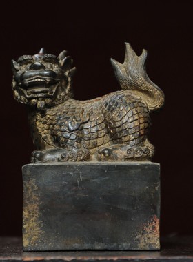 纯铜印九龙金玺官印装饰摆件仿古火麒麟龙龟印章大号龙行天下玉玺