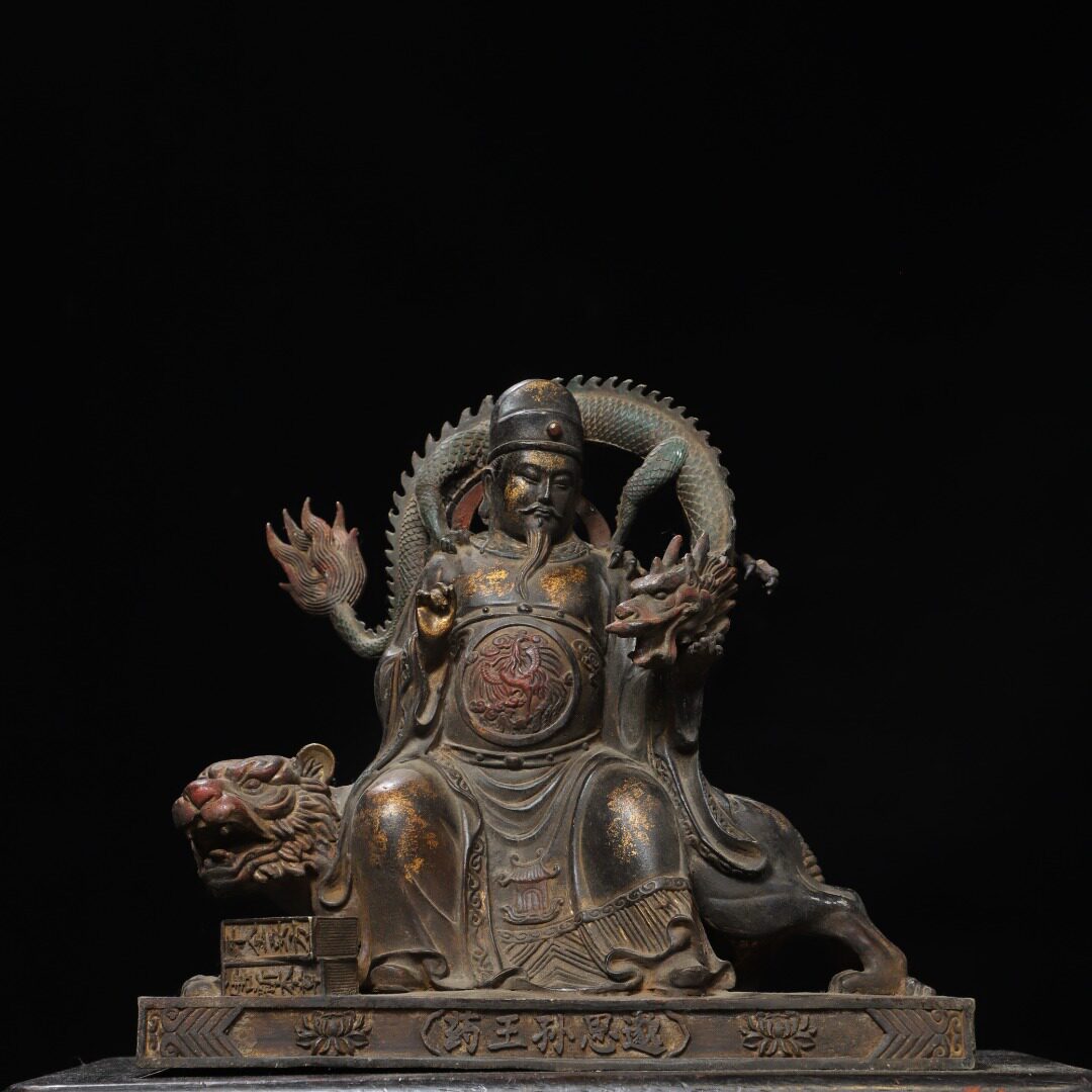 药王孙思邈神像摆件黄铜拓金药师医药展示药店桌面装饰品复古礼品