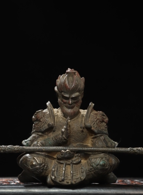 孙悟空摆件齐天大圣复古纯黄铜器家居玄关佛堂供奉装饰工艺品桌面