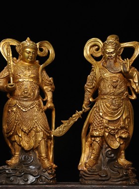 黄铜韦陀铜像韦陀菩萨家居摆件家宅护宅韦陀伽蓝护法佛像关公韦陀